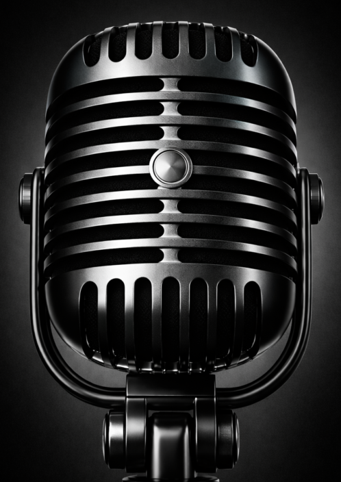 microphone vintage sur fond sombre