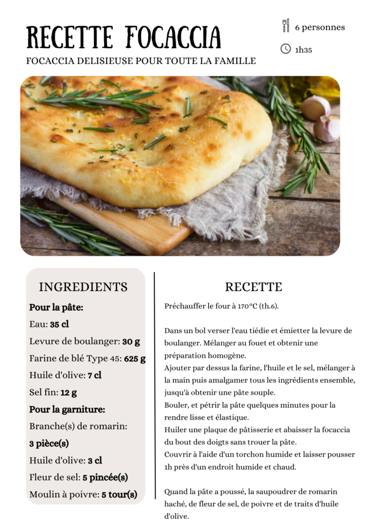 modern white and beige recipe card